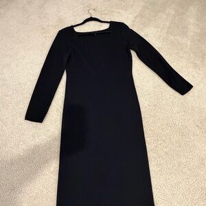 Almost Famous Black Long Sleeve Midi Dress